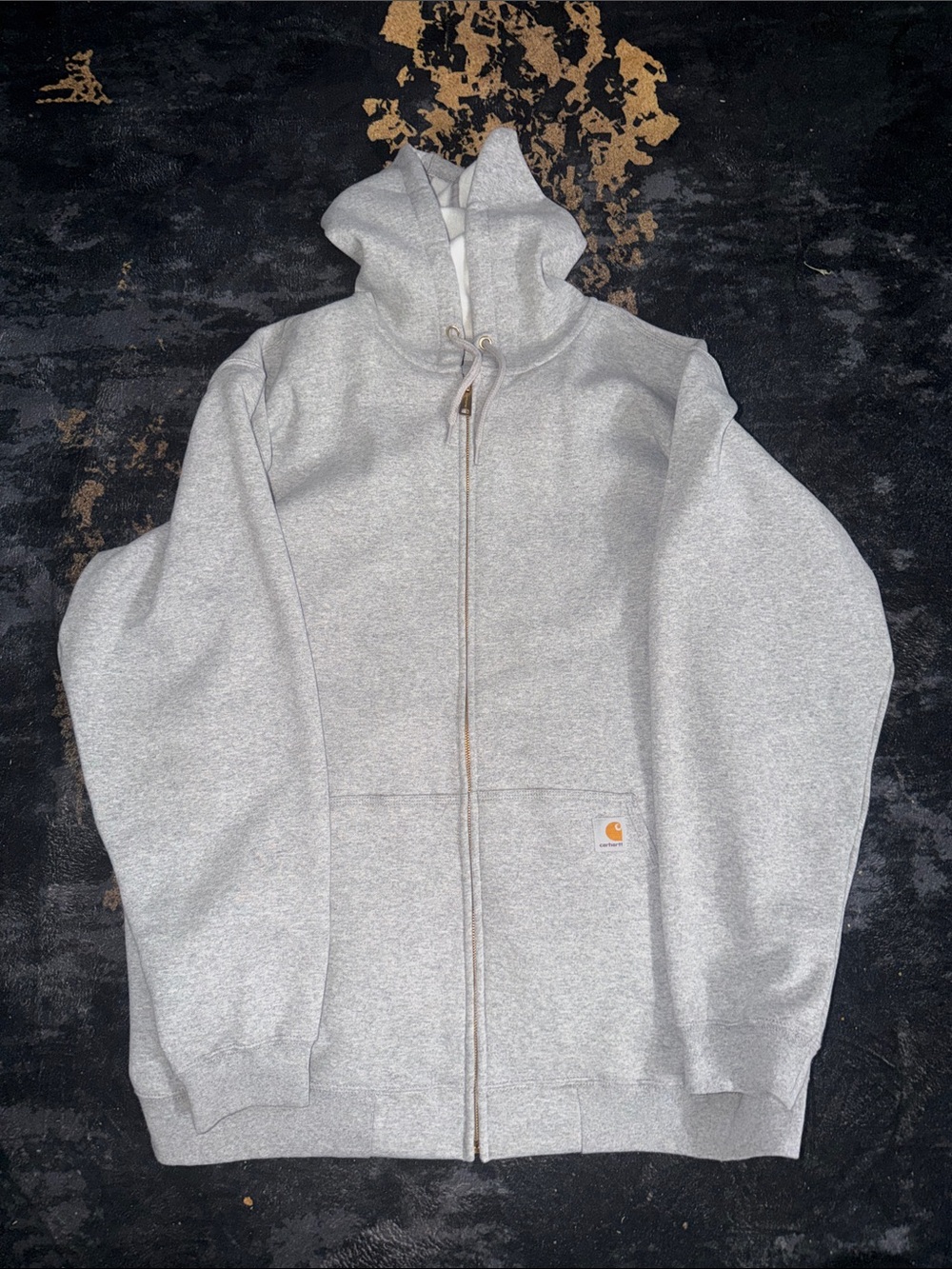 Carhartt Heather Gray Full-Zip Hooded Sweatshirt